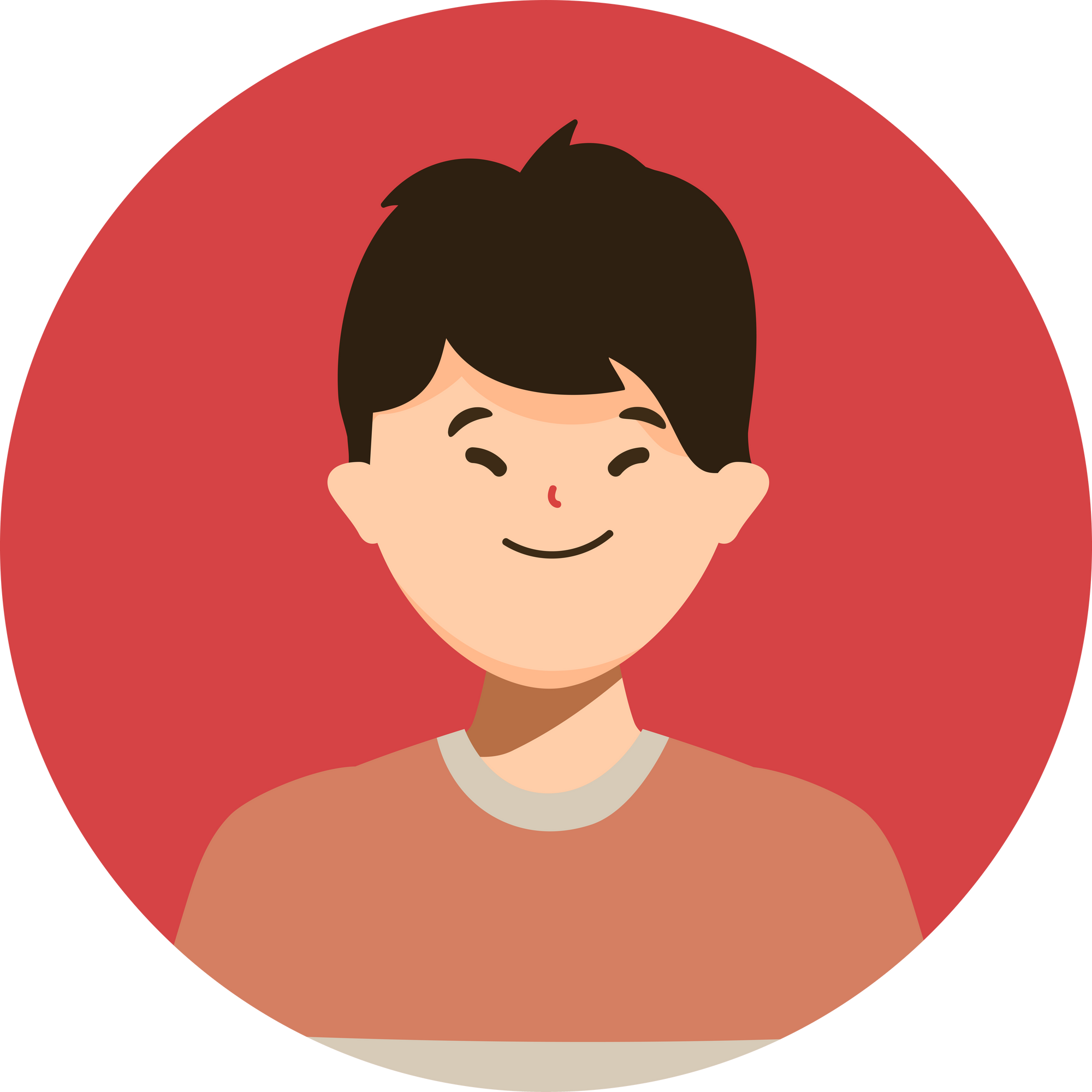 Man profile picture in circle clipart element character.